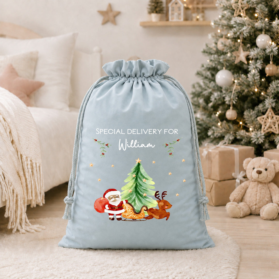 Personalised Santa Sleigh Special Delivery Santa Sack or Stocking