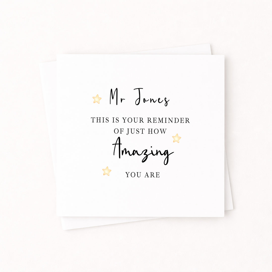 Personalised Amazing Teacher Card