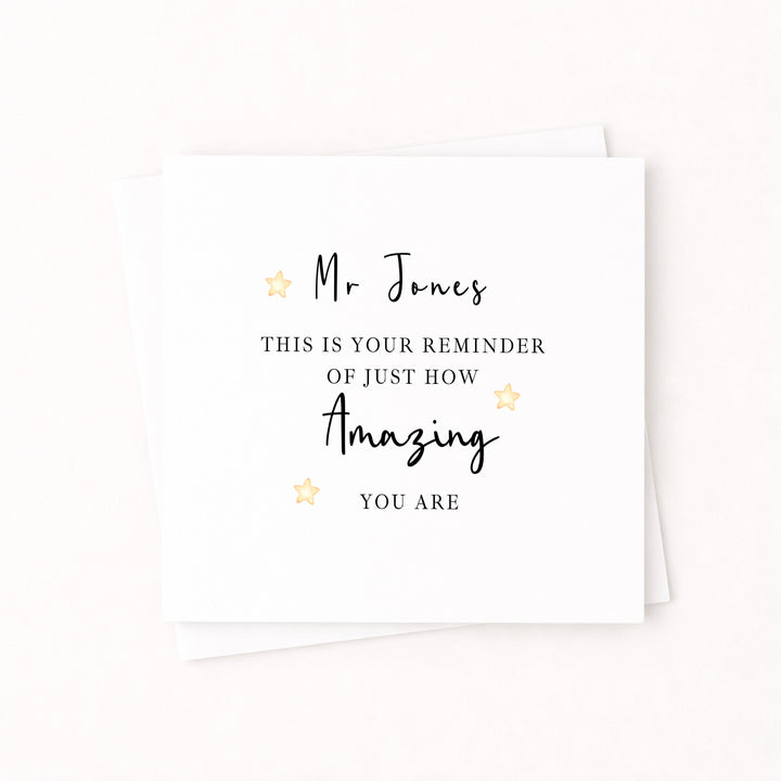 Personalised Amazing Teacher Card