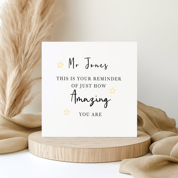 Personalised Amazing Teacher Card