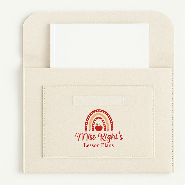 Personalised Apple Rainbow Teacher Notes Folder