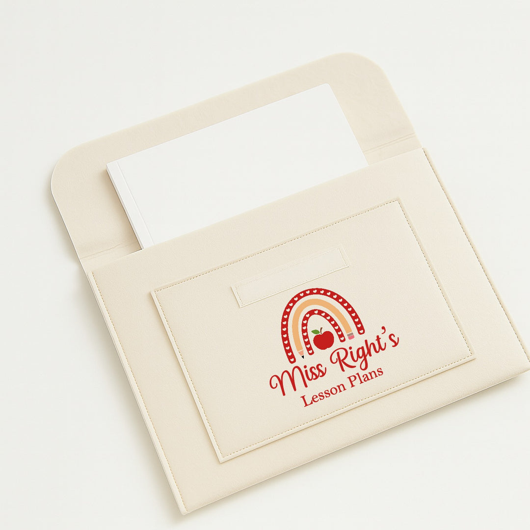 Personalised Apple Rainbow Teacher Notes Folder
