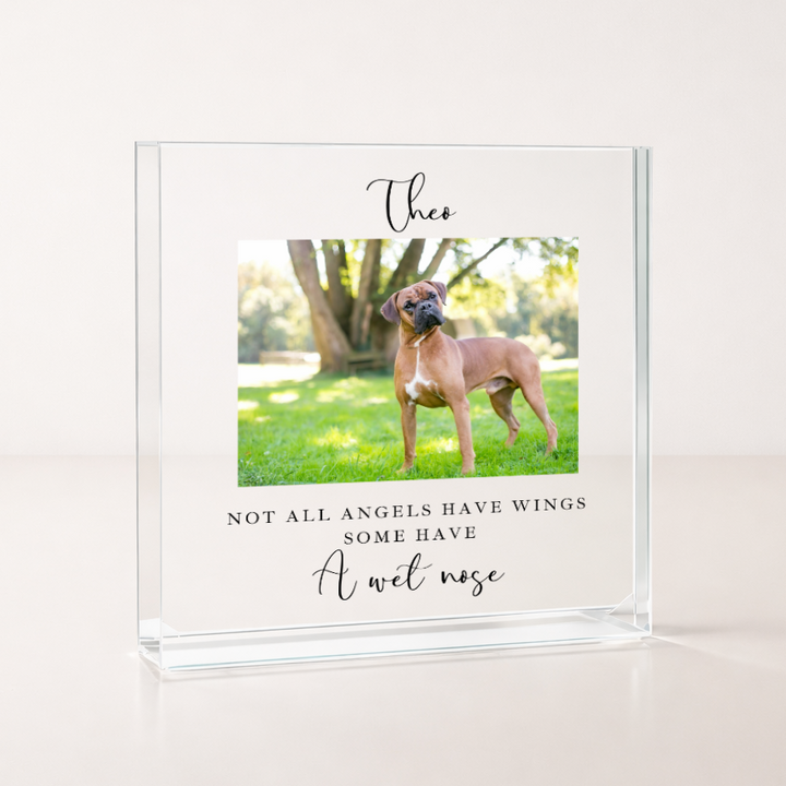 Personalised Photo Not All Angels Have Wings Pet Memorial Acrylic Block