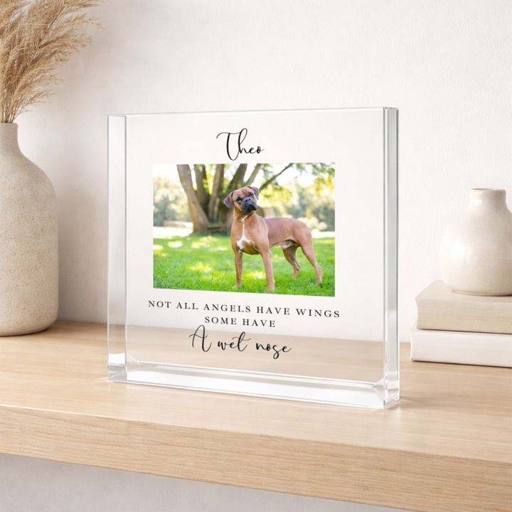 Personalised Photo Not All Angels Have Wings Pet Memorial Acrylic Block