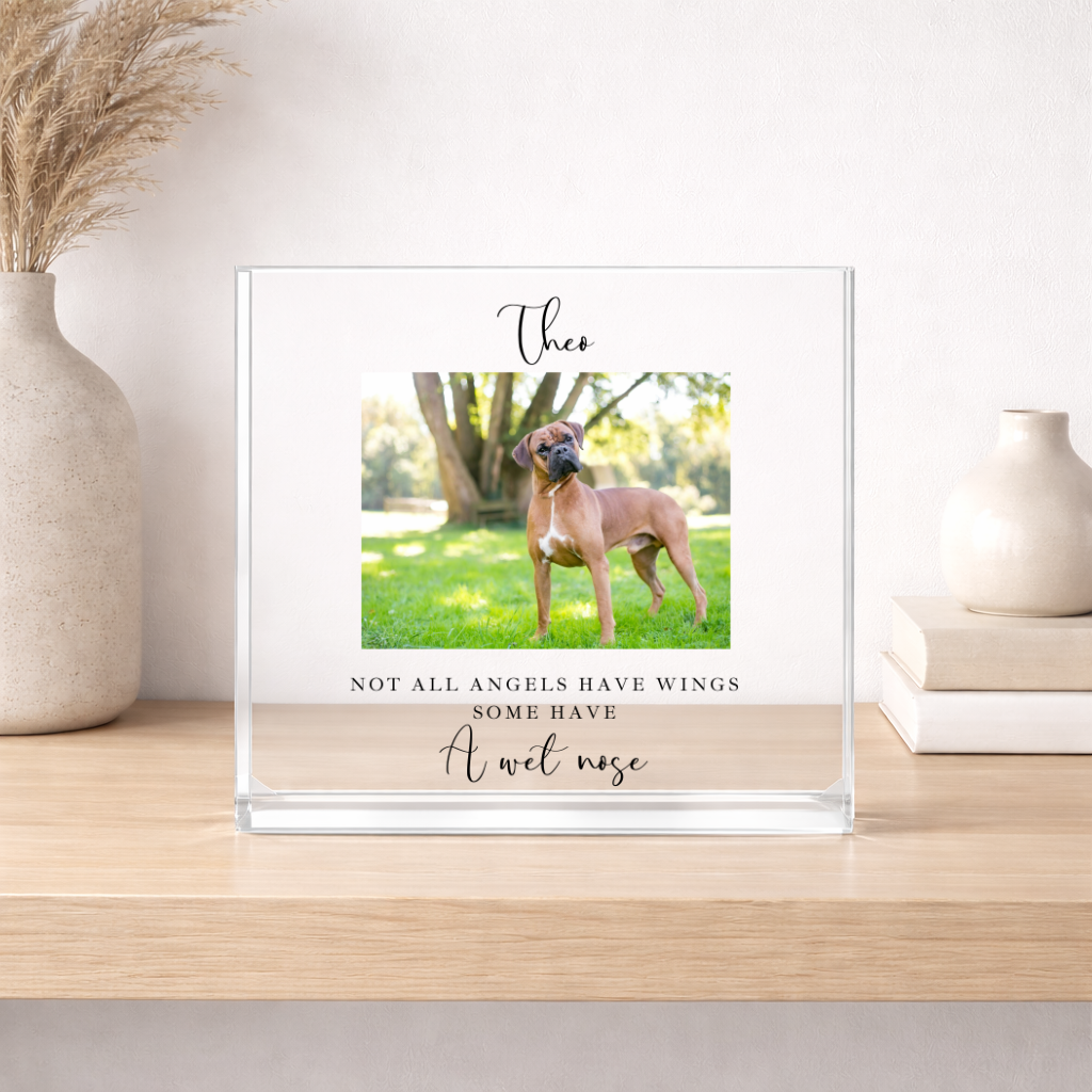 Personalised Photo Not All Angels Have Wings Pet Memorial Acrylic Block