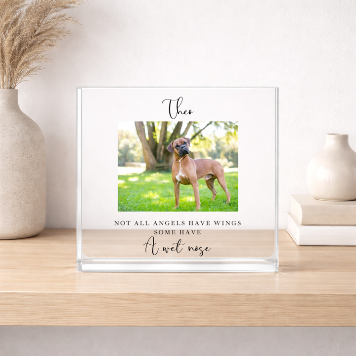 Personalised Photo Not All Angels Have Wings Pet Memorial Acrylic Block