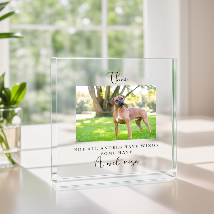 Personalised Photo Not All Angels Have Wings Pet Memorial Acrylic Block