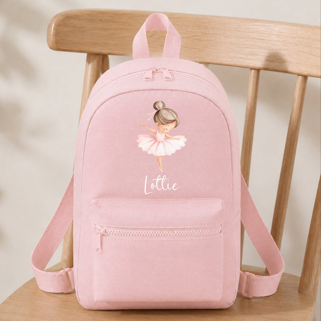 Personalised Pink Ballerina Toddler Backpack