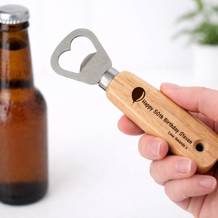 Personalised 50th Birthday Engraved Bottle Opener