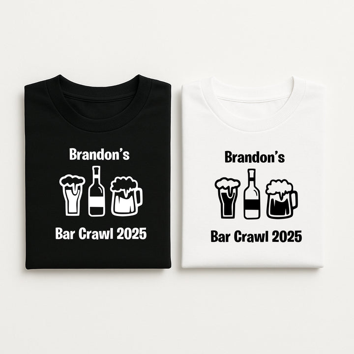 Personalised Bar Crawl Stag Do T-Shirts