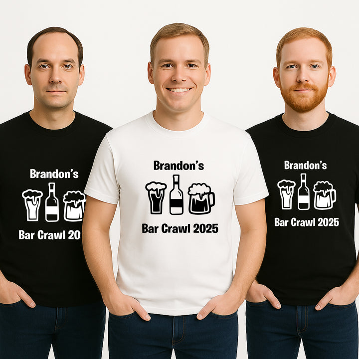 Personalised Bar Crawl Stag Do T-Shirts