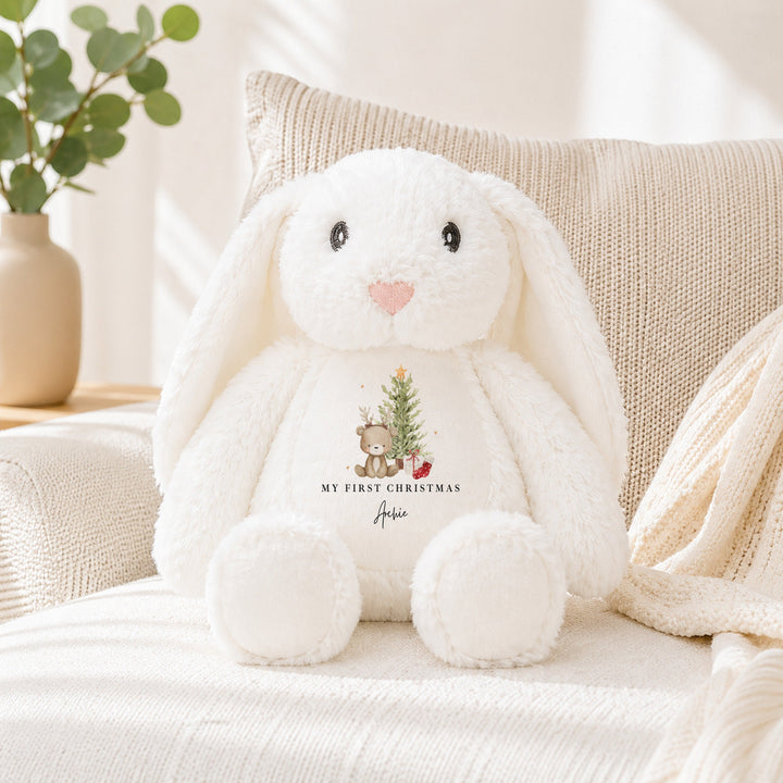 Personalised Bear Reindeer Tree Merry Christmas Soft Toy
