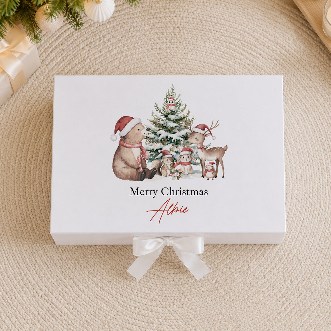 Personalised Woodlands Bear My First Christmas Eve Box