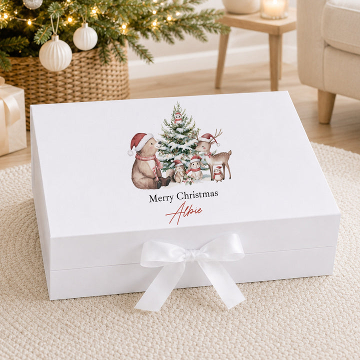 Personalised Woodlands Bear My First Christmas Eve Box