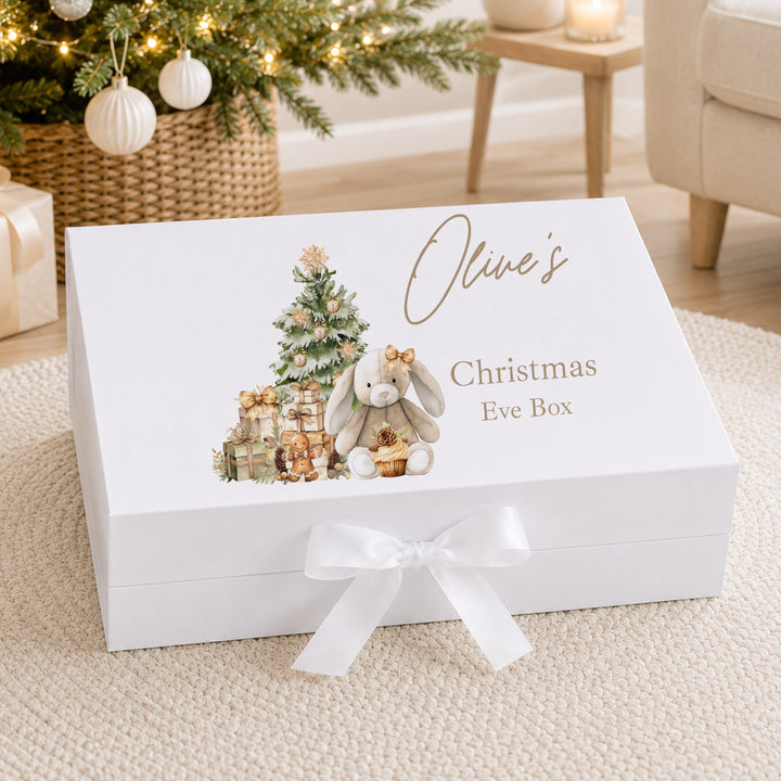 Personalised Beige Bunny Christmas Eve Box