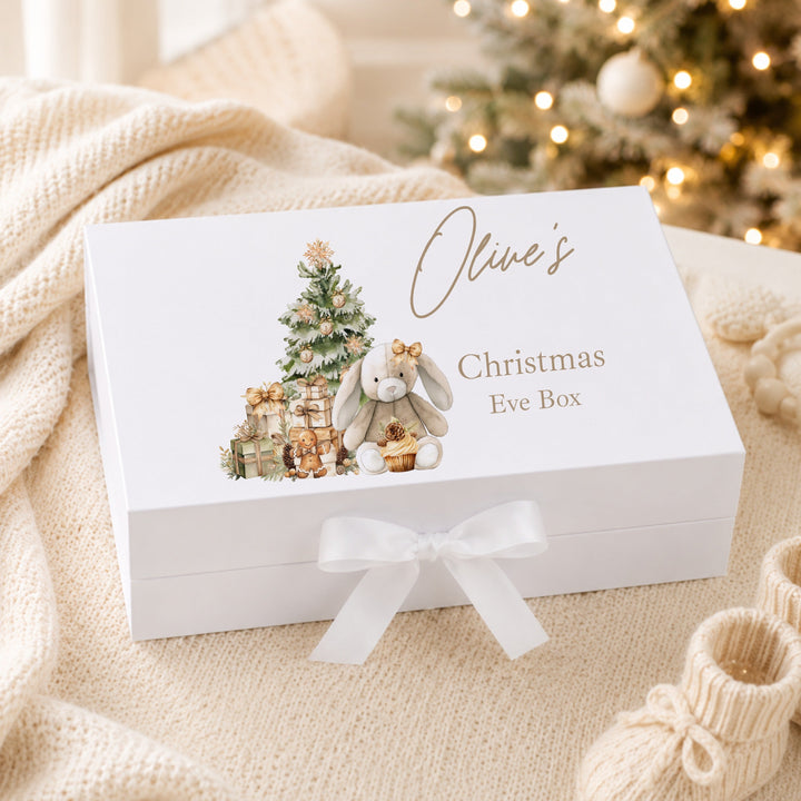 Personalised Beige Bunny Christmas Eve Box