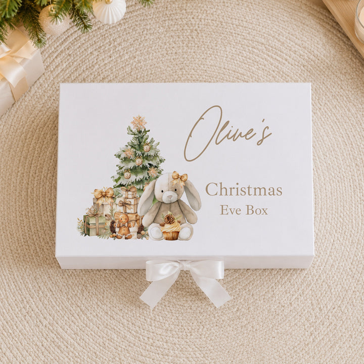Personalised Beige Bunny Christmas Eve Box