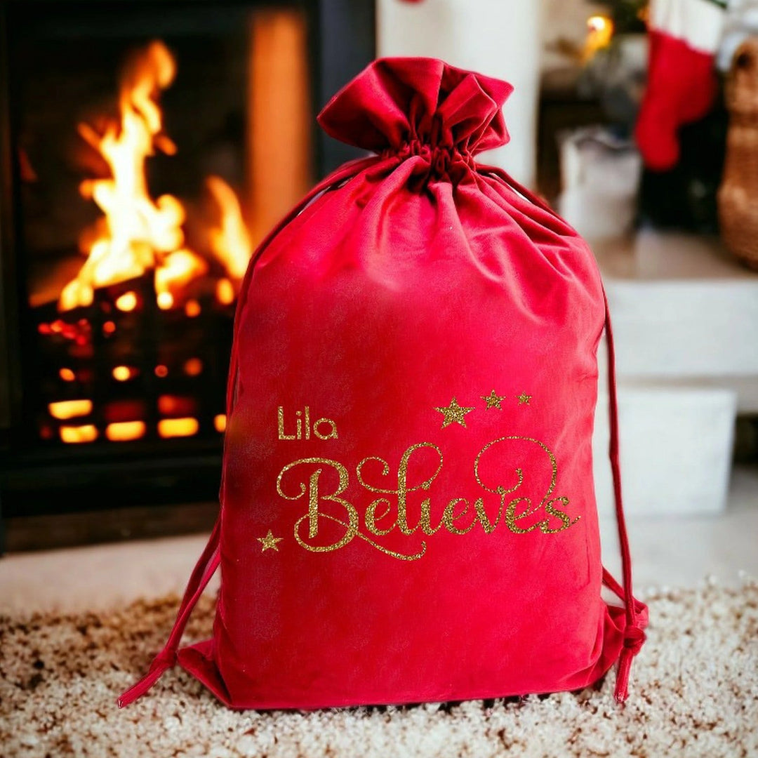 Personalised Christmas Santa Sack Name Believes