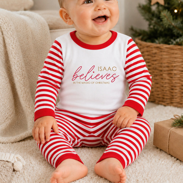 Personalised I Believe In the Magic of Christmas Pyjamas