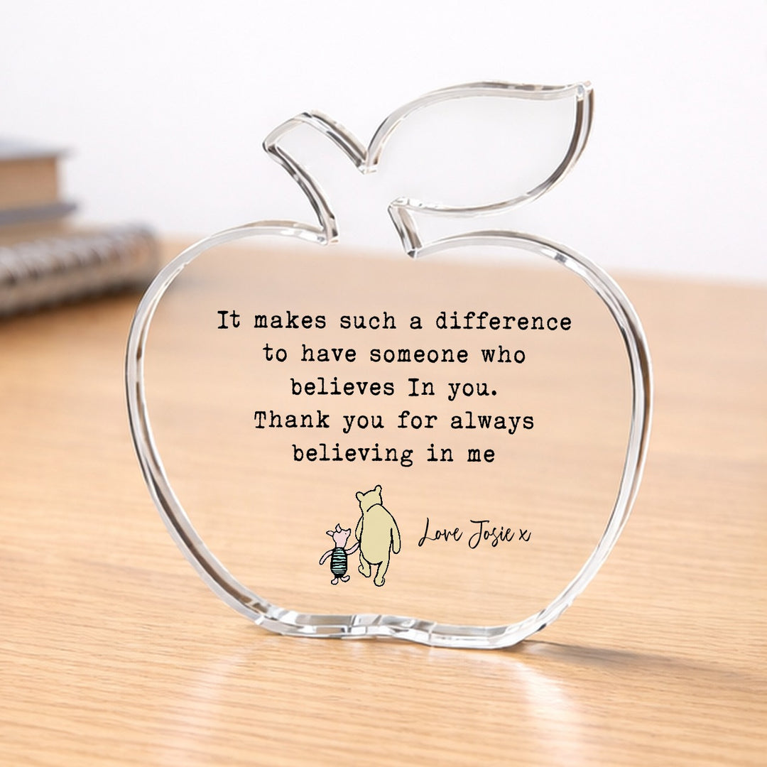 Personalised Acrylic Pooh Bear Poem Thank You Teacher Gift