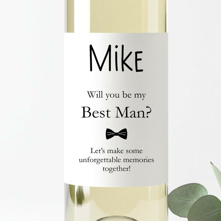 Personalised Will You Be My Best Man Wine Bottle Sticker