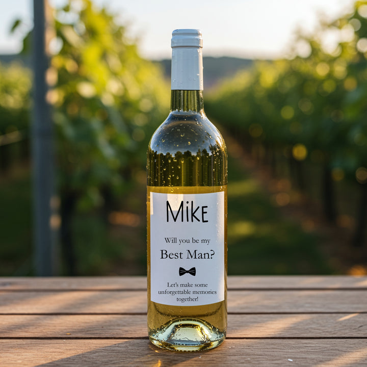 Personalised Will You Be My Best Man Wine Bottle Sticker