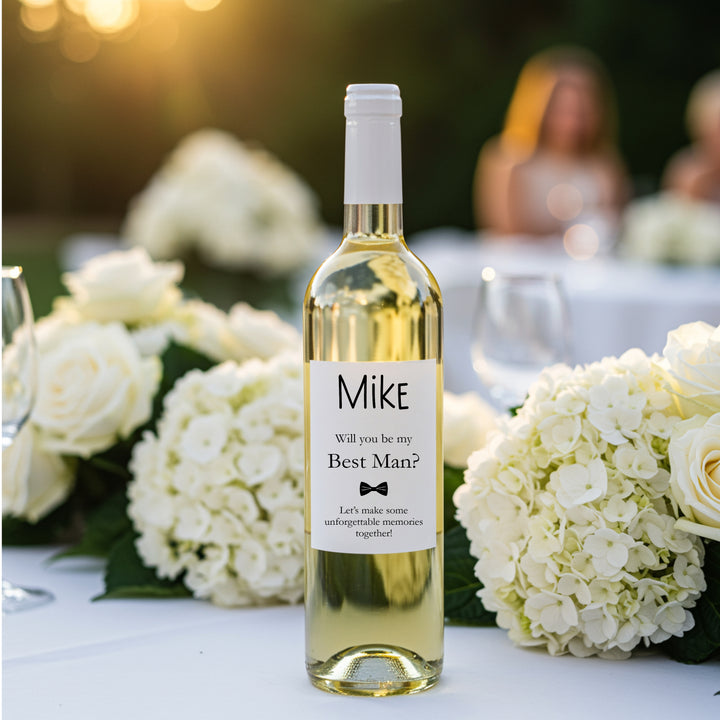 Personalised Will You Be My Best Man Wine Bottle Sticker