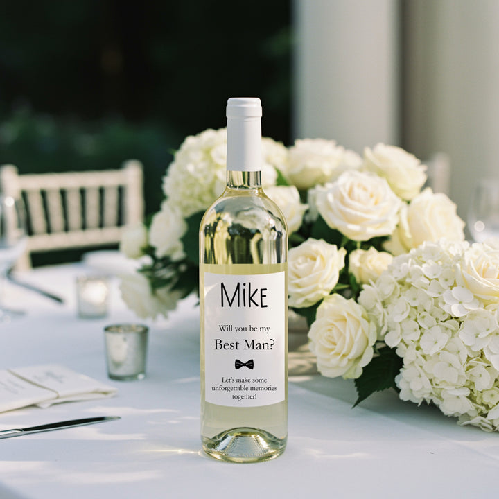 Personalised Will You Be My Best Man Wine Bottle Sticker