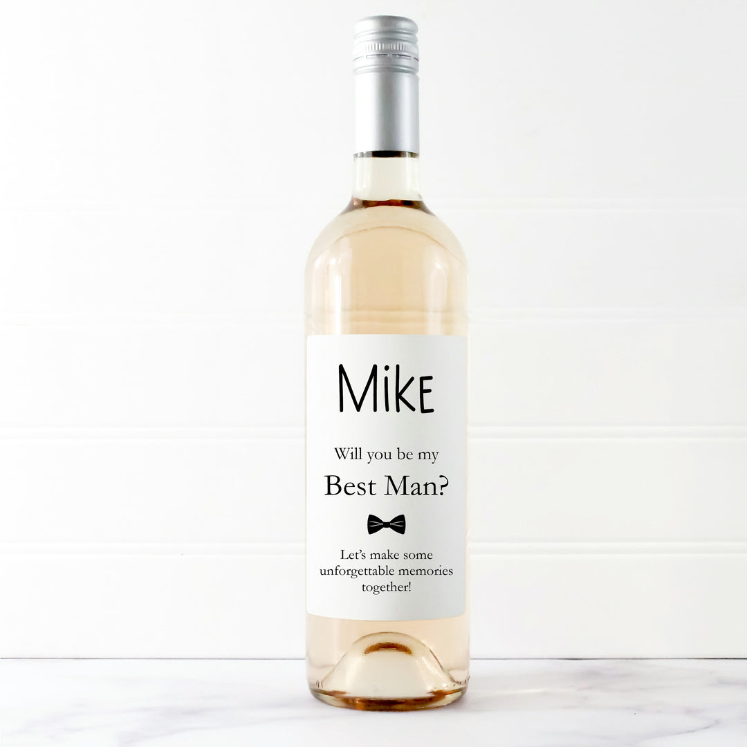 Personalised Will You Be My Best Man Wine Bottle Sticker