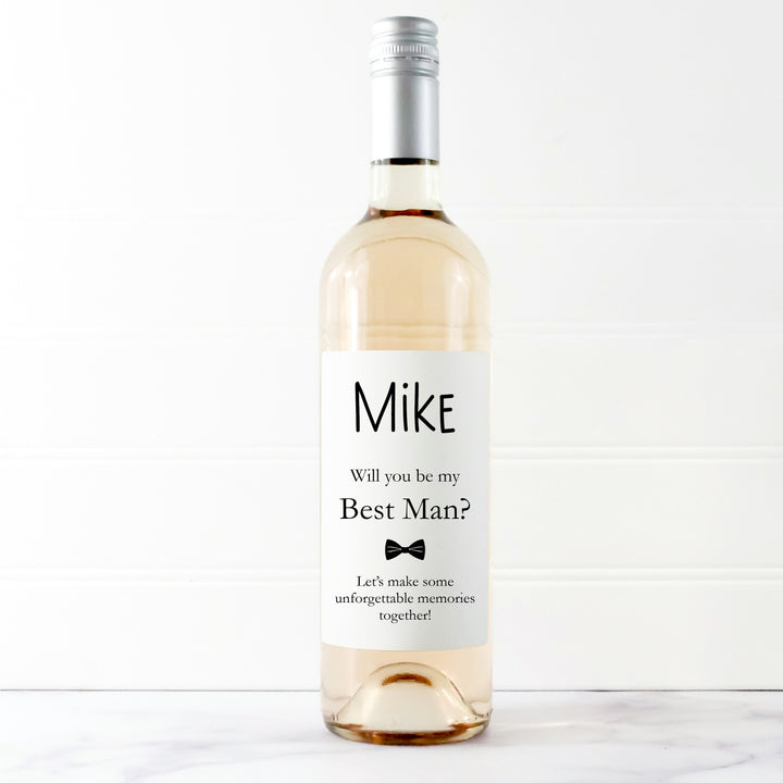 Personalised Will You Be My Best Man Wine Bottle Sticker