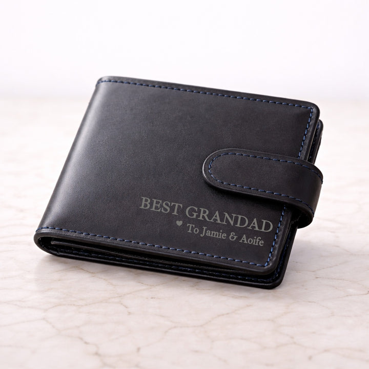 Engraved Best Grandad Leather Wallet