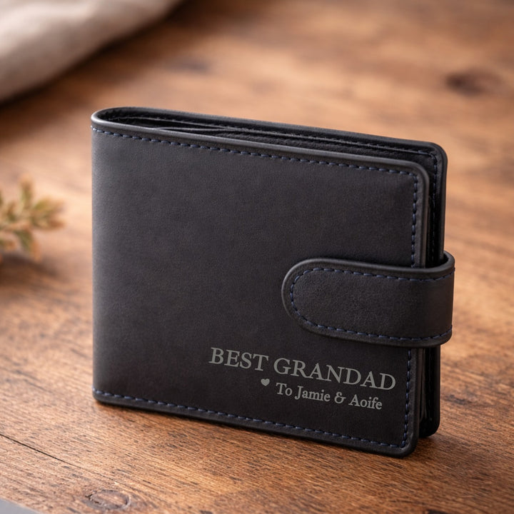 Engraved Best Grandad Leather Wallet