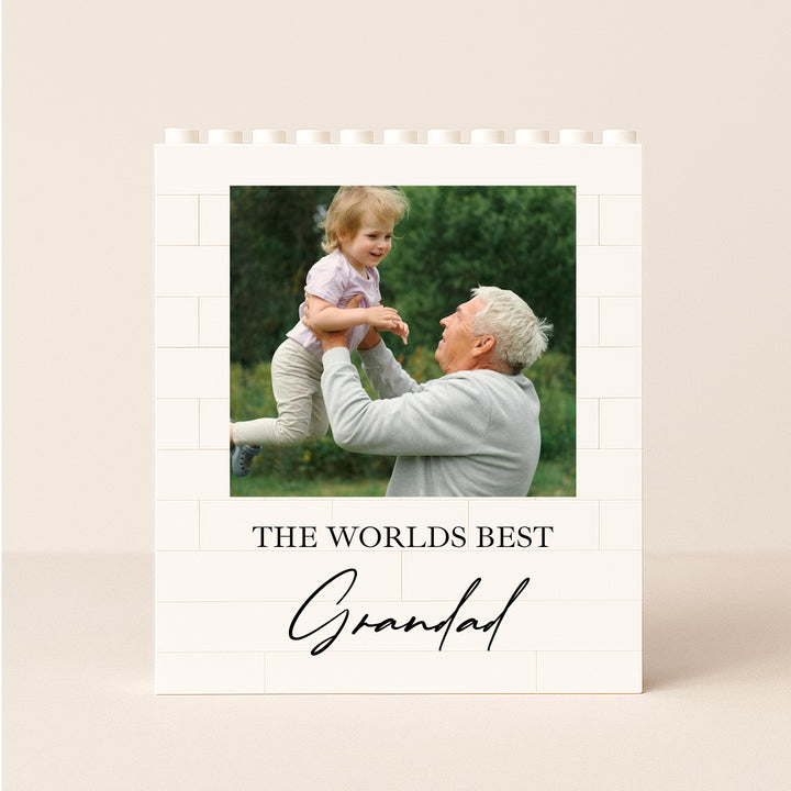 Personalised Grandad &amp; Child Photo Building Blocks