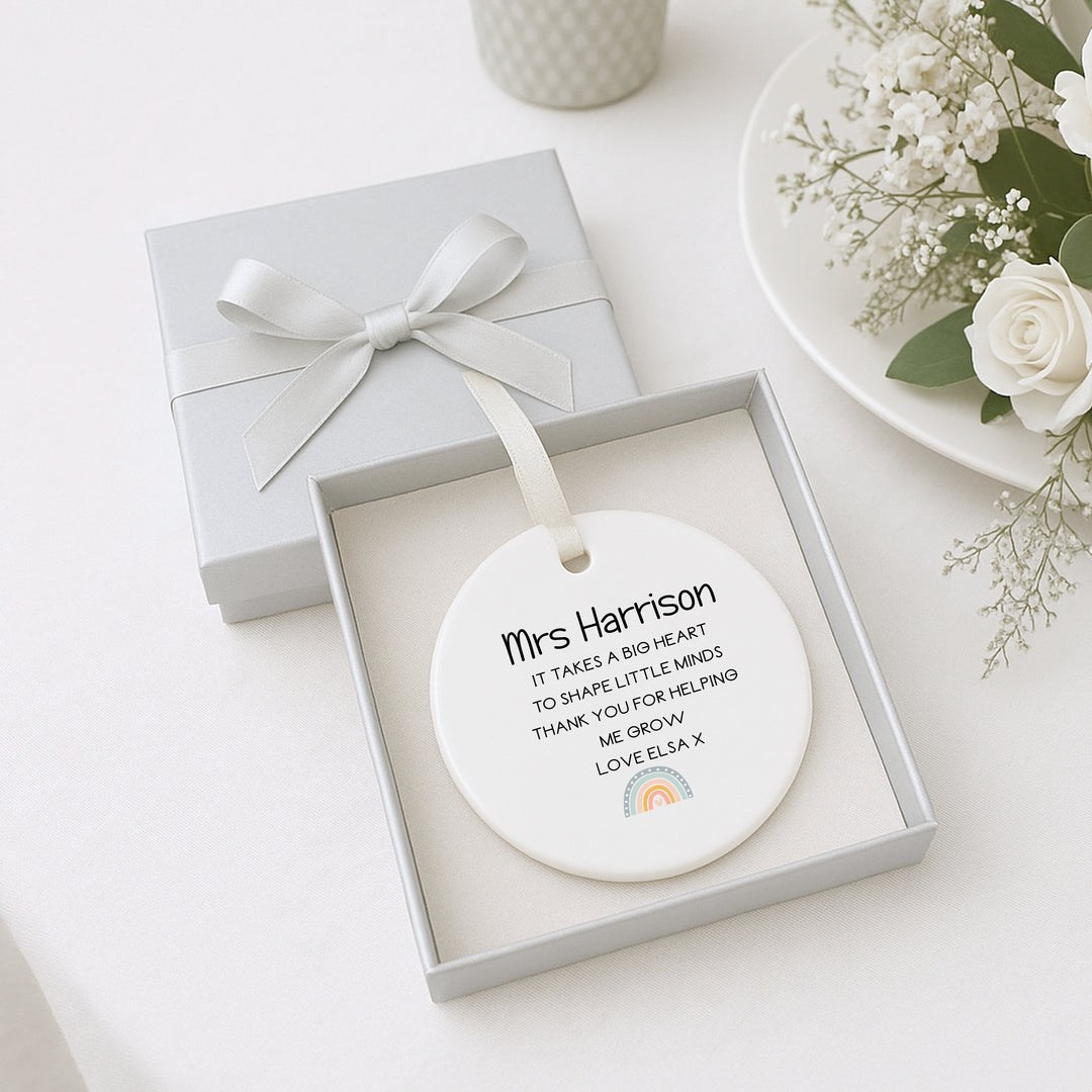 Personalised Rainbow Ornament Teacher Gift
