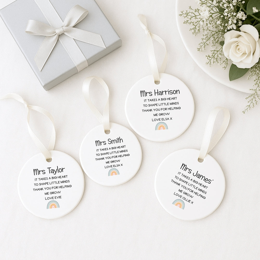 Personalised Rainbow Ornament Teacher Gift