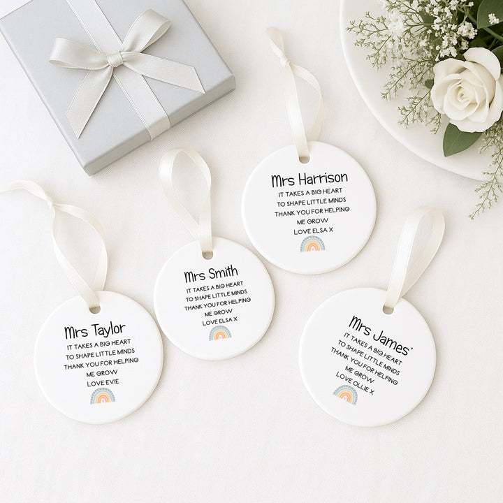 Personalised Rainbow Ornament Teacher Gift