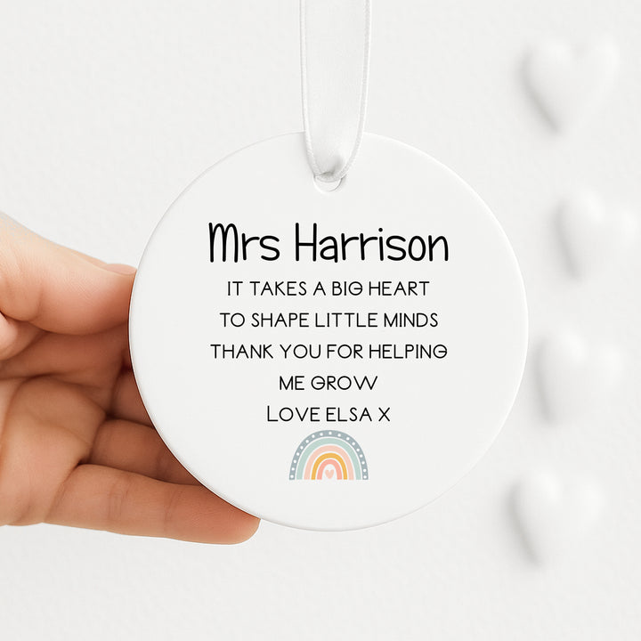 Personalised Rainbow Ornament Teacher Gift