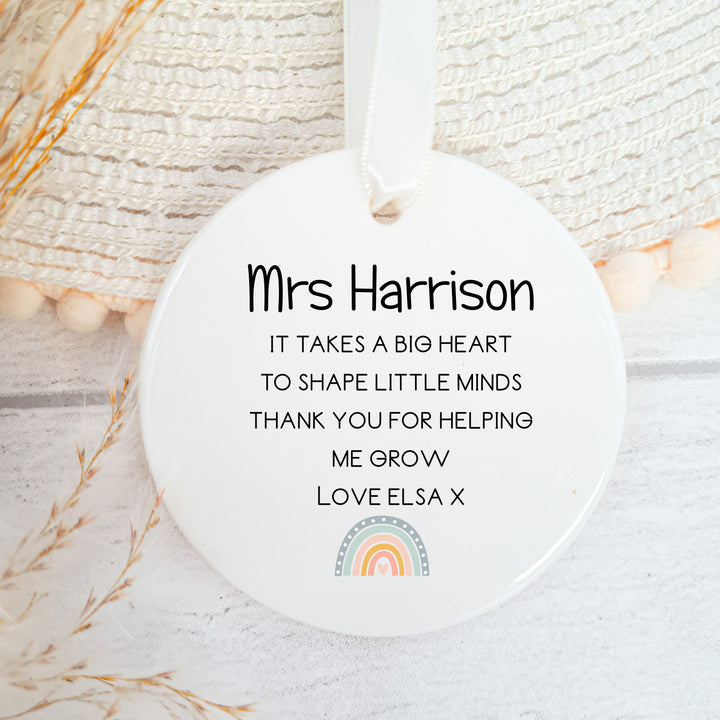 Personalised Rainbow Ornament Teacher Gift