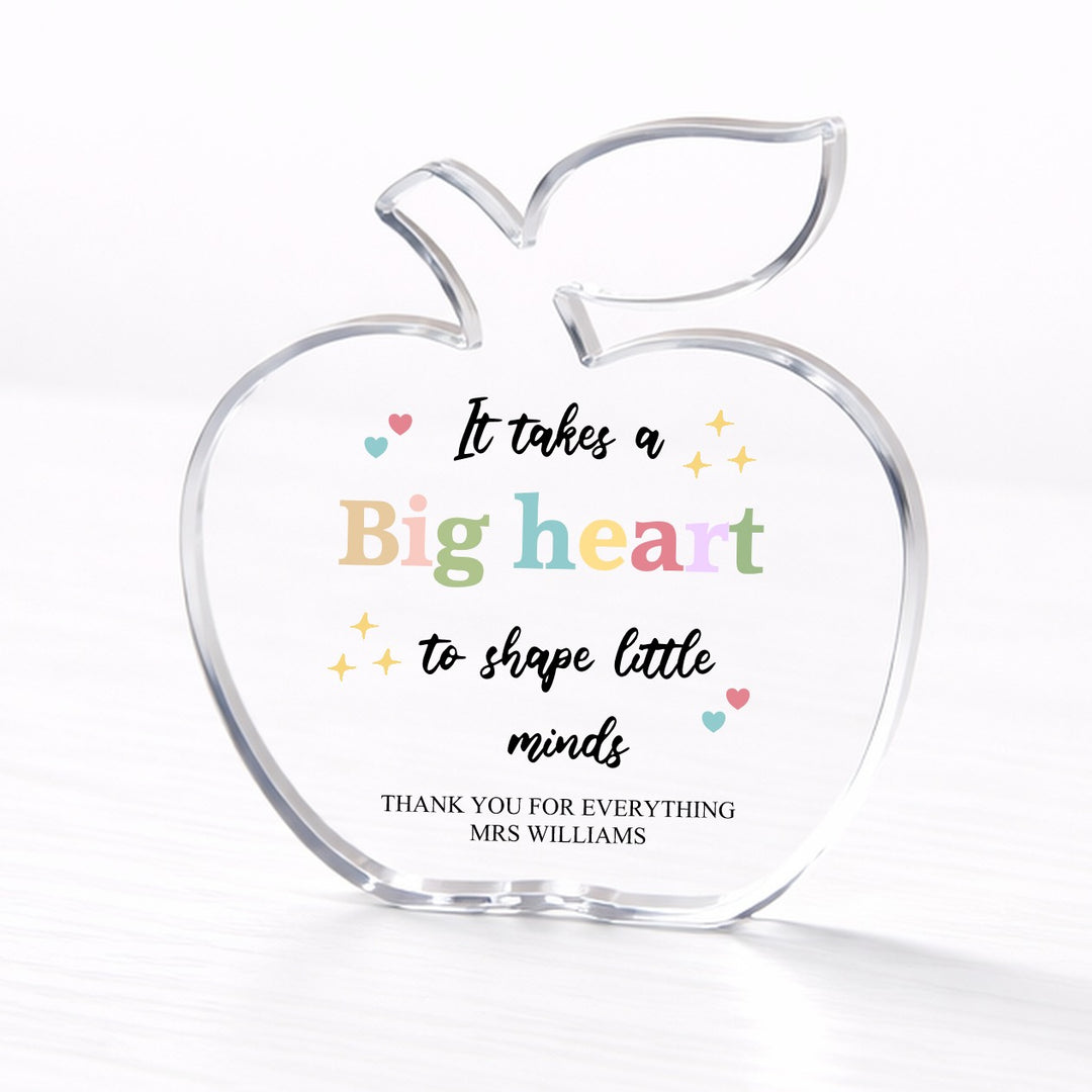 Personalised Acrylic Big Hearts Teacher Gift