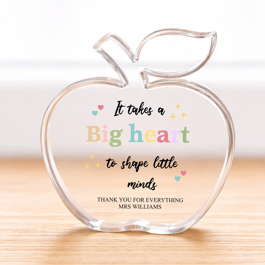 Personalised Acrylic Big Hearts Teacher Gift