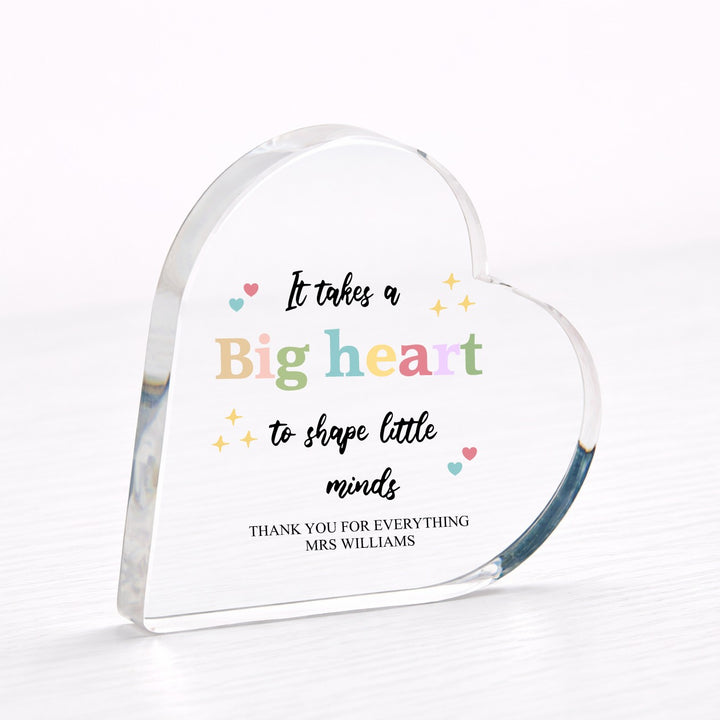 Personalised Acrylic Big Hearts Teacher Gift