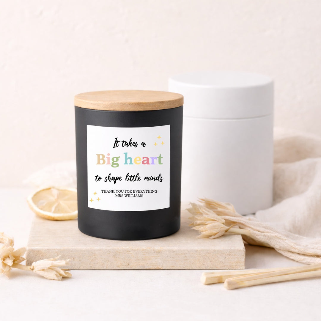 Personalised Big Heart Teacher Gift Candle &amp; Box