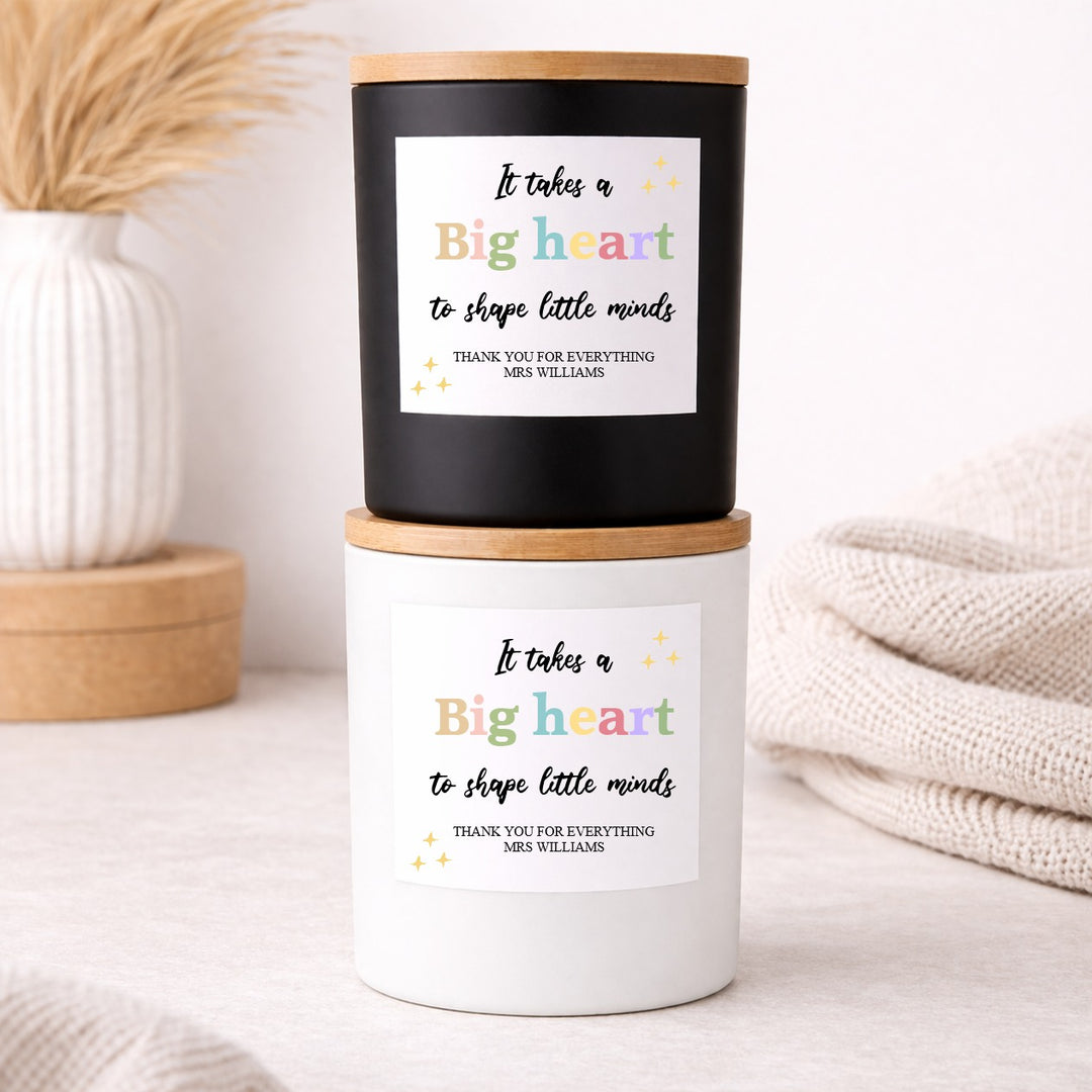 Personalised Big Heart Teacher Gift Candle &amp; Box