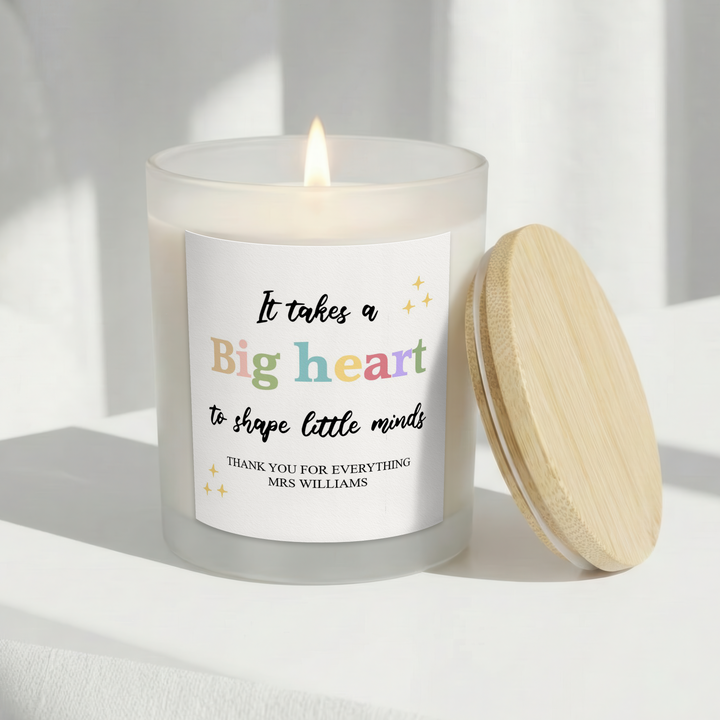 Personalised Big Heart Teacher Gift Candle &amp; Box