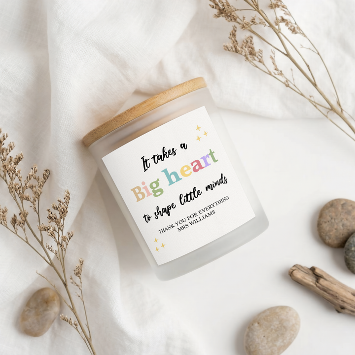 Personalised Big Heart Teacher Gift Candle &amp; Box