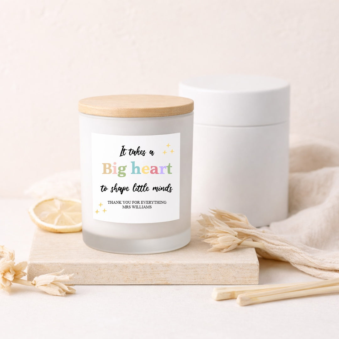Personalised Big Heart Teacher Gift Candle &amp; Box