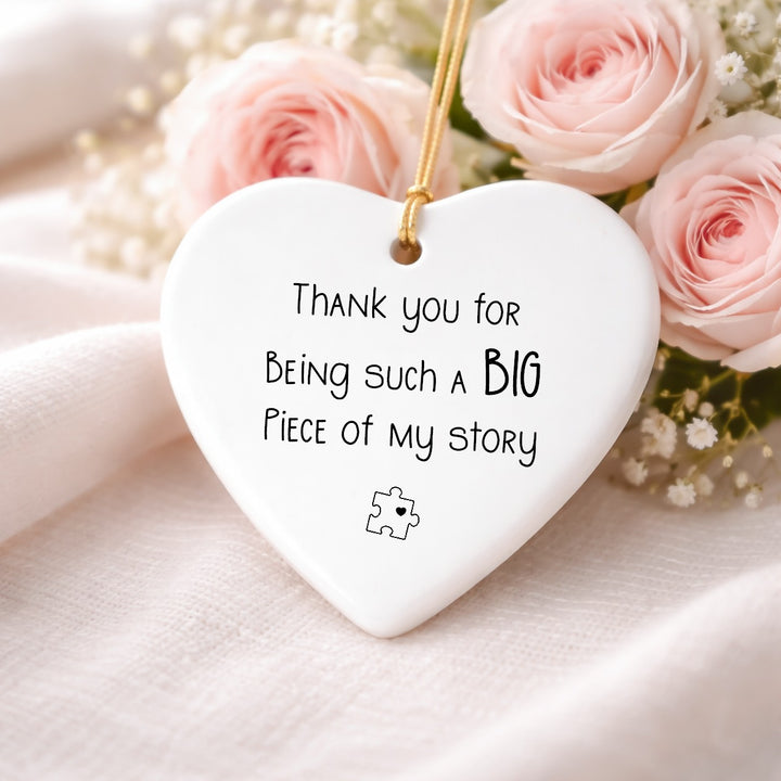 Thank You Puzzle Piece Heart Ornament Teacher Gift
