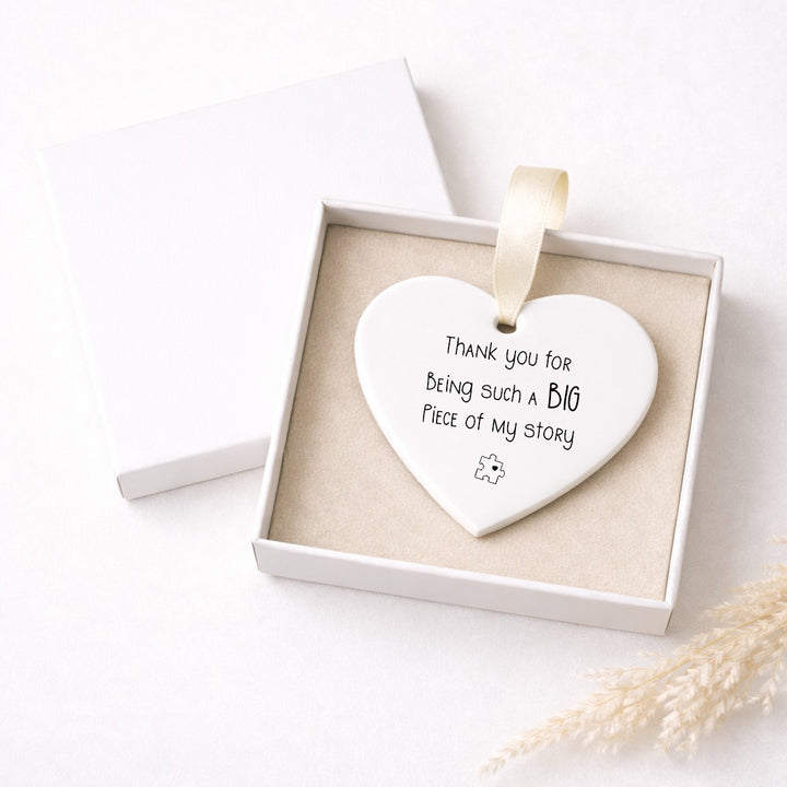 Thank You Puzzle Piece Heart Ornament Teacher Gift