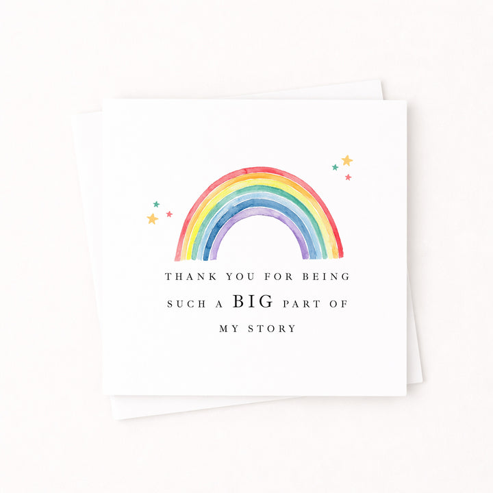 Rainbow Big Thank You Teacher Card