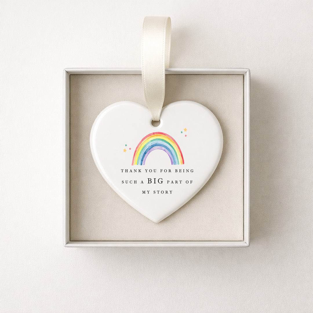 Rainbow Thank You Heart Ornament Teacher Gift